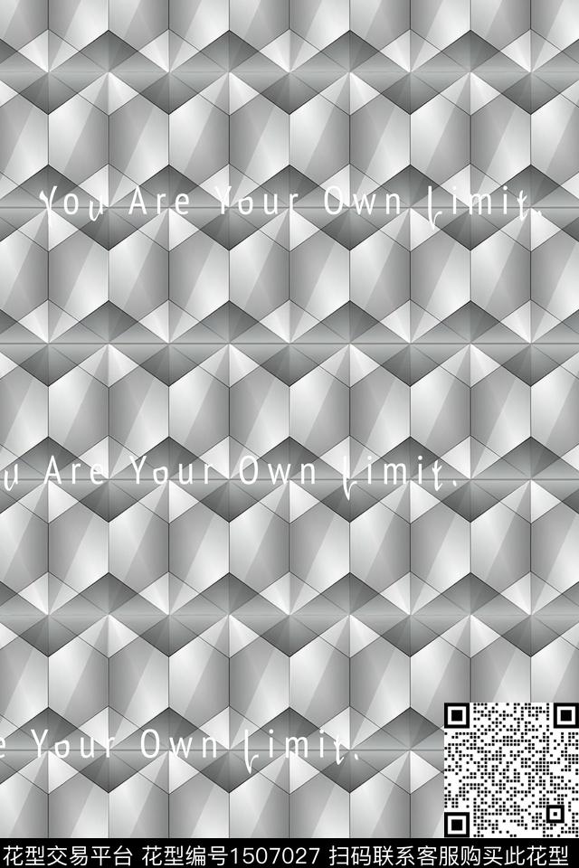 字母几何肌理数码印花华亿平台下载（图片编号: 1507027） - 瓦栏（Walan）