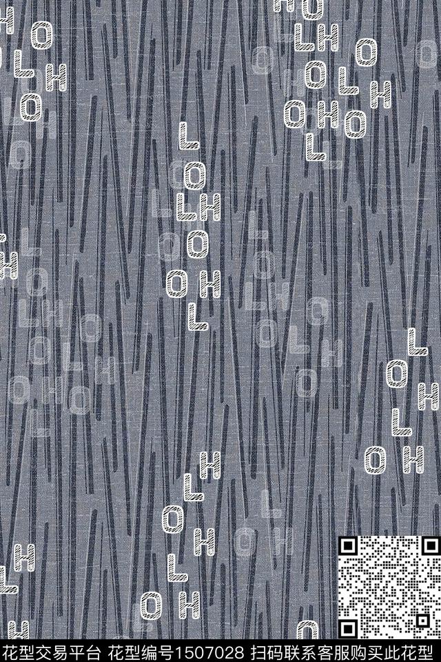 字母几何肌理数码印花华亿平台下载（图片编号: 1507028） - 瓦栏（Walan）