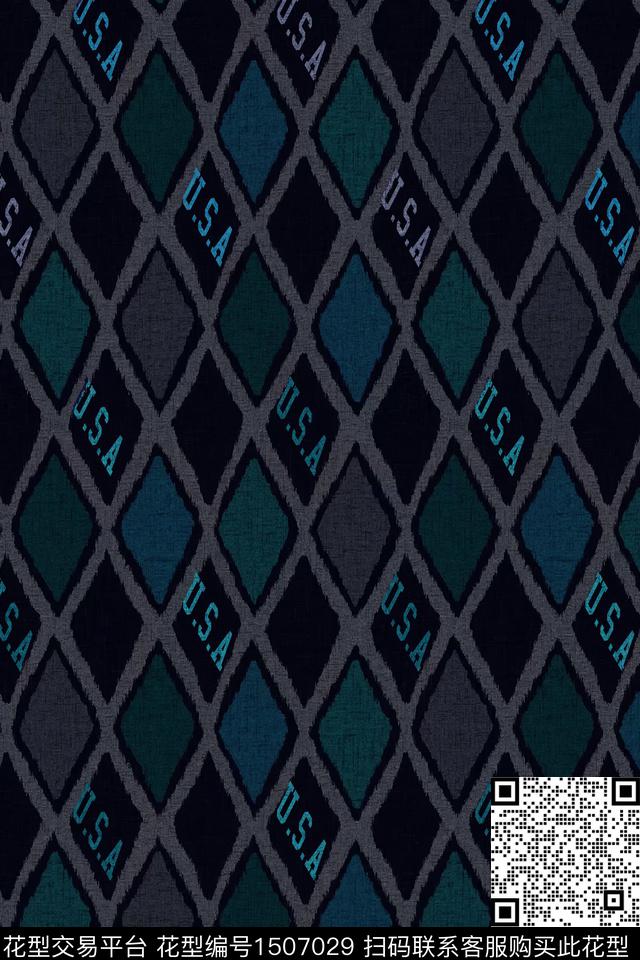 字母几何肌理数码印花华亿平台下载（图片编号: 1507029） - 瓦栏（Walan）