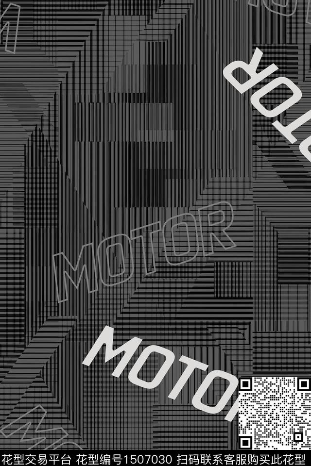 字母肌理男装数码印花华亿平台下载（图片编号: 1507030） - 瓦栏（Walan）