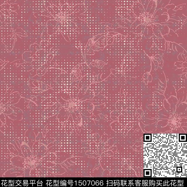 花卉手绘矢量传统印花华亿平台下载（图片编号: 1507066） - 瓦栏（Walan）