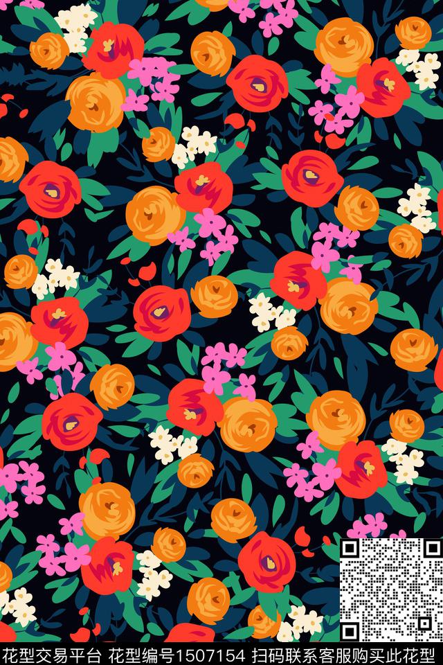 女装花卉小碎花数码印花华亿平台下载（图片编号: 1507154） - 瓦栏（Walan）