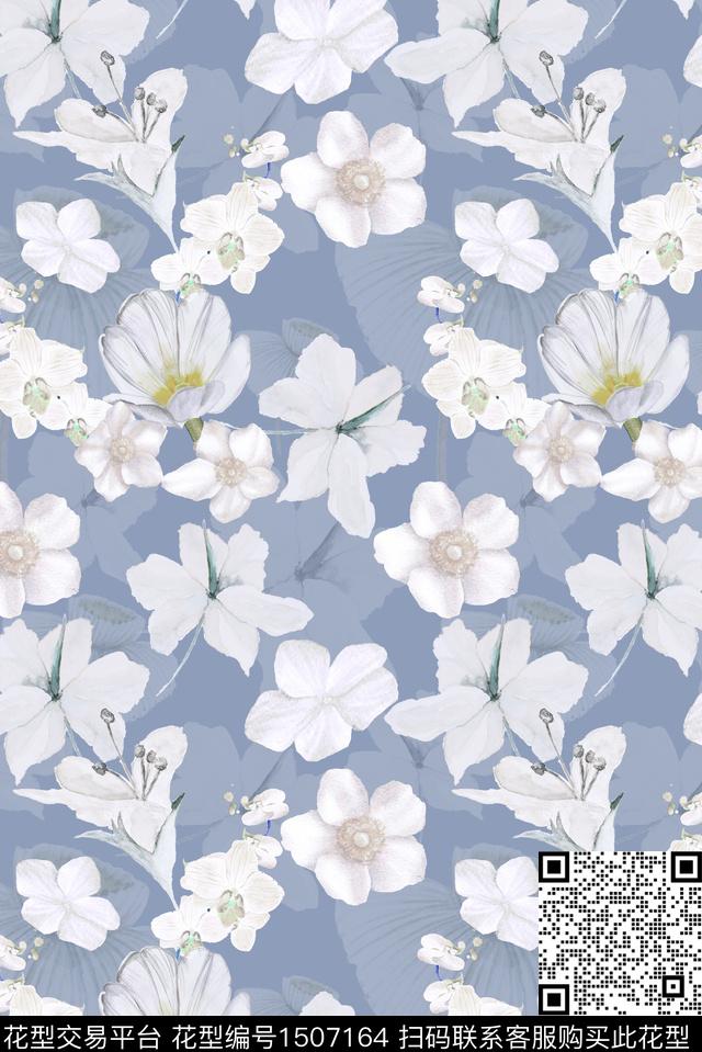 定位花手绘小碎花数码印花华亿平台下载（图片编号: 1507164） - 瓦栏（Walan）