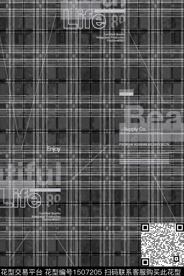 字母肌理男装数码印花华亿平台下载（图片编号: 1507205） - 瓦栏（Walan）