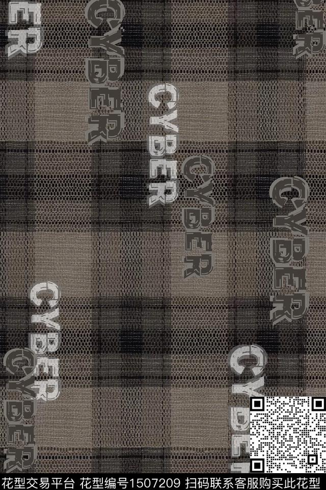 字母几何格子数码印花华亿平台下载（图片编号: 1507209） - 瓦栏（Walan）