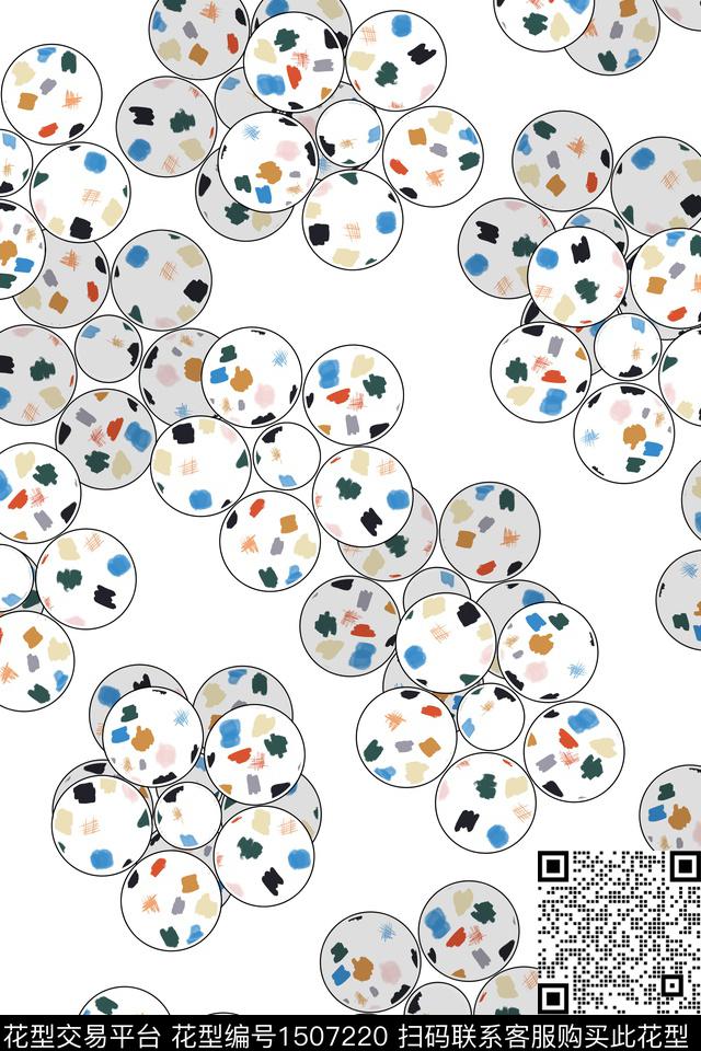 几何大牌风抽象数码印花华亿平台下载（图片编号: 1507220） - 瓦栏（Walan）