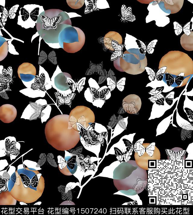 连衣裙女装花卉数码印花华亿平台下载（图片编号: 1507240） - 瓦栏（Walan）