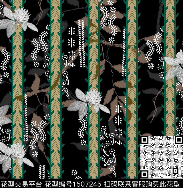 连衣裙女装花卉数码印花华亿平台下载（图片编号: 1507245） - 瓦栏（Walan）