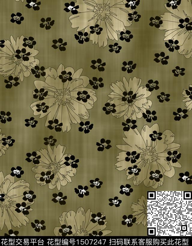 连衣裙女装花卉数码印花华亿平台下载（图片编号: 1507247） - 瓦栏（Walan）