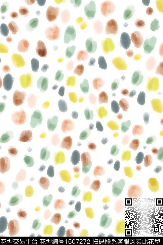 小清新真丝点数码印花华亿平台下载（图片编号: 1507272） - 瓦栏（Walan）