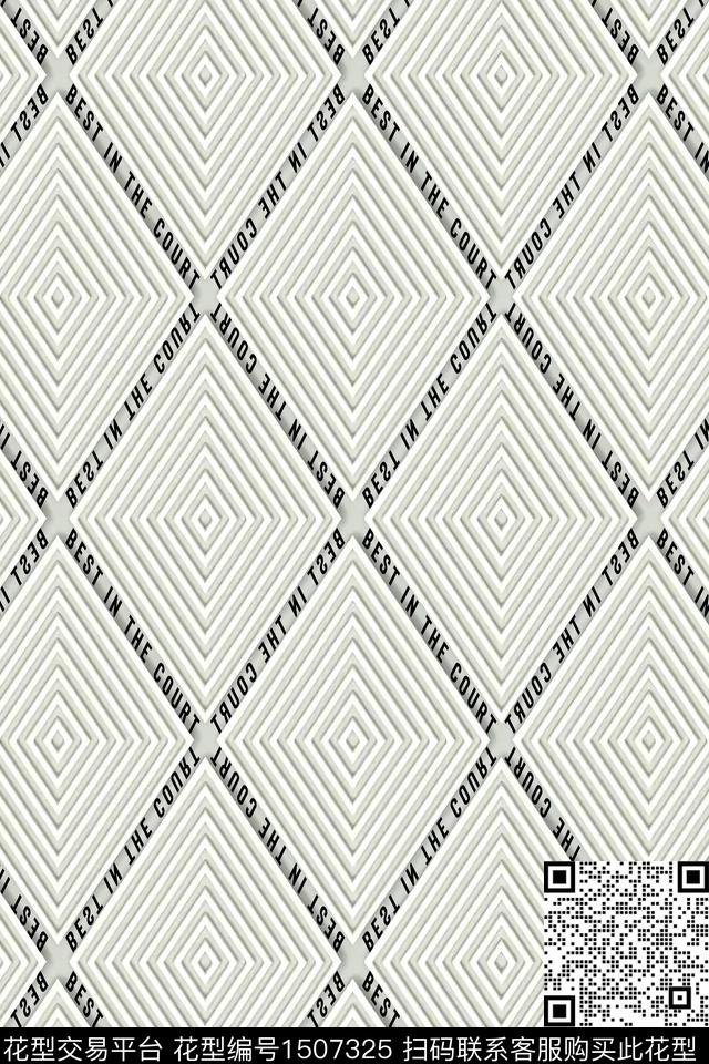 字母几何男装数码印花华亿平台下载（图片编号: 1507325） - 瓦栏（Walan）