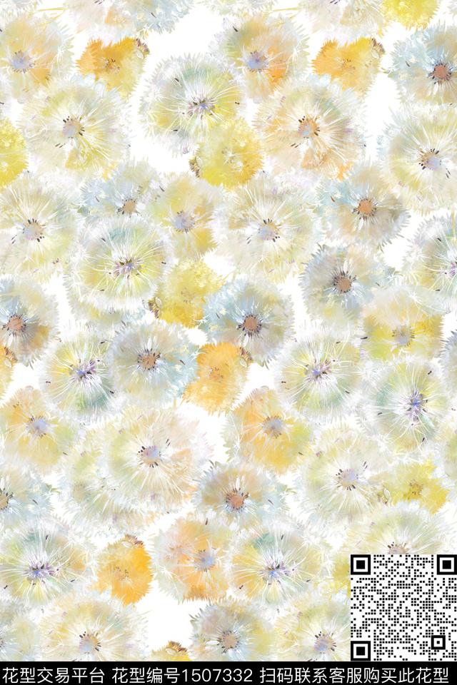 抽象花卉花卉小清新数码印花华亿平台下载（图片编号: 1507332） - 瓦栏（Walan）