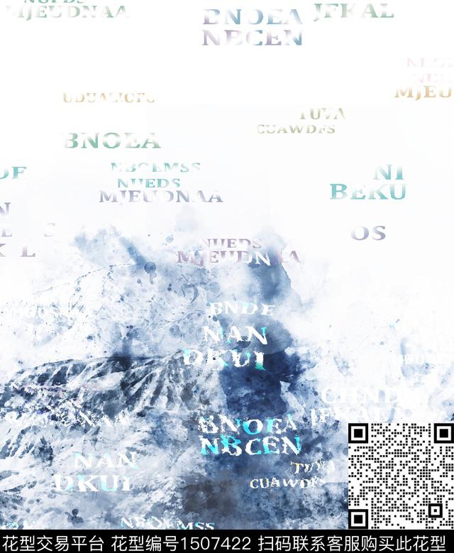 男装定位花水墨风抽象雪山数码印花华亿平台下载（图片编号: 1507422） - 瓦栏（Walan）