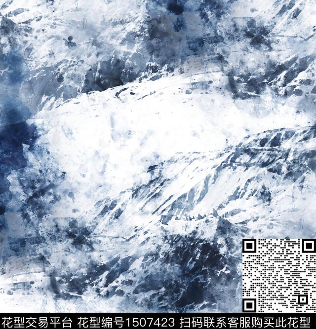 水彩趋势华亿平台抽象花卉数码印花华亿平台下载（图片编号: 1507423） - 瓦栏（Walan）