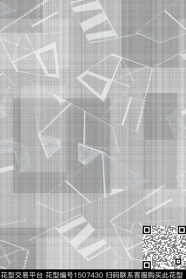 字母几何男装数码印花华亿平台下载（图片编号: 1507430） - 瓦栏（Walan）