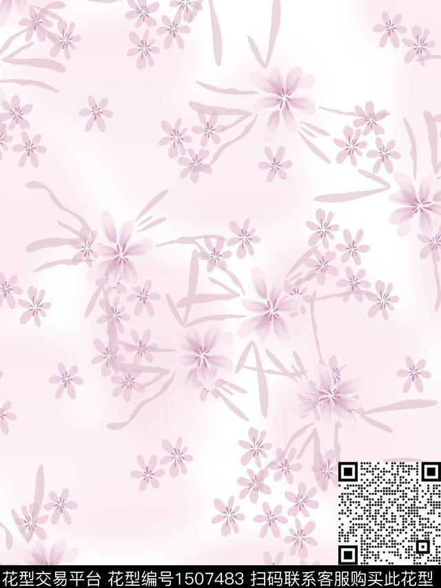花卉春夏华亿平台年轻女性数码印花华亿平台下载（图片编号: 1507483） - 瓦栏（Walan）