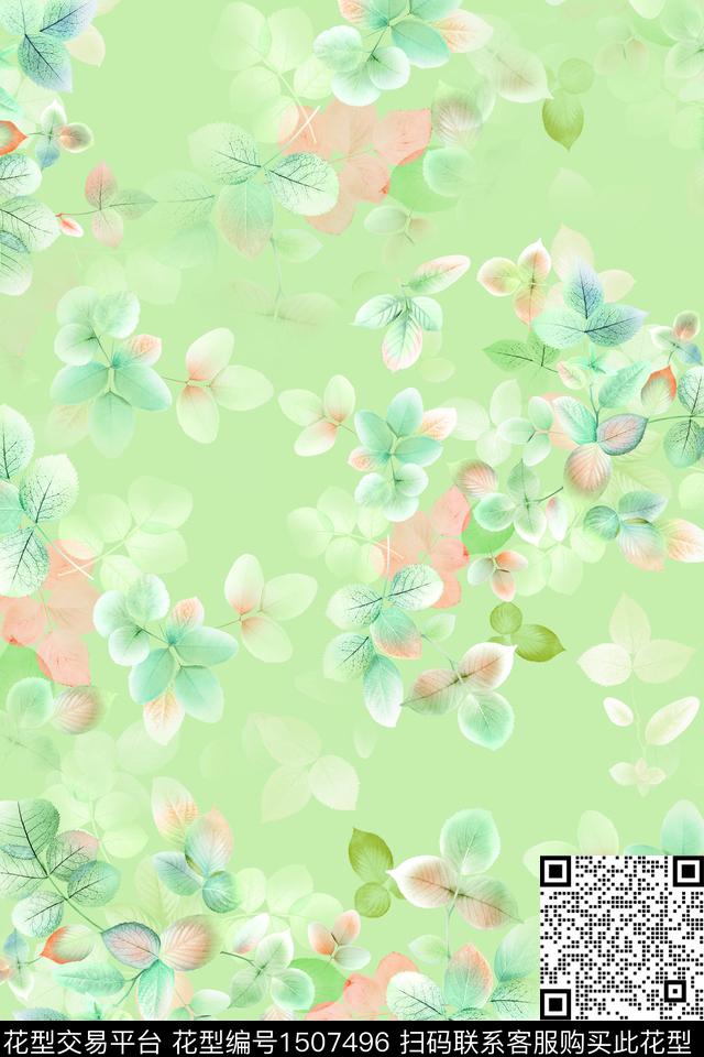 数码华亿平台手绘花卉数码印花华亿平台下载（图片编号: 1507496） - 瓦栏（Walan）