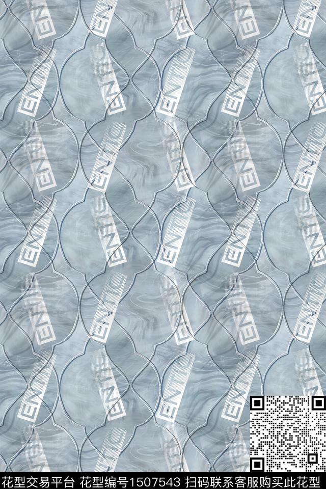 字母几何男装数码印花华亿平台下载（图片编号: 1507543） - 瓦栏（Walan）