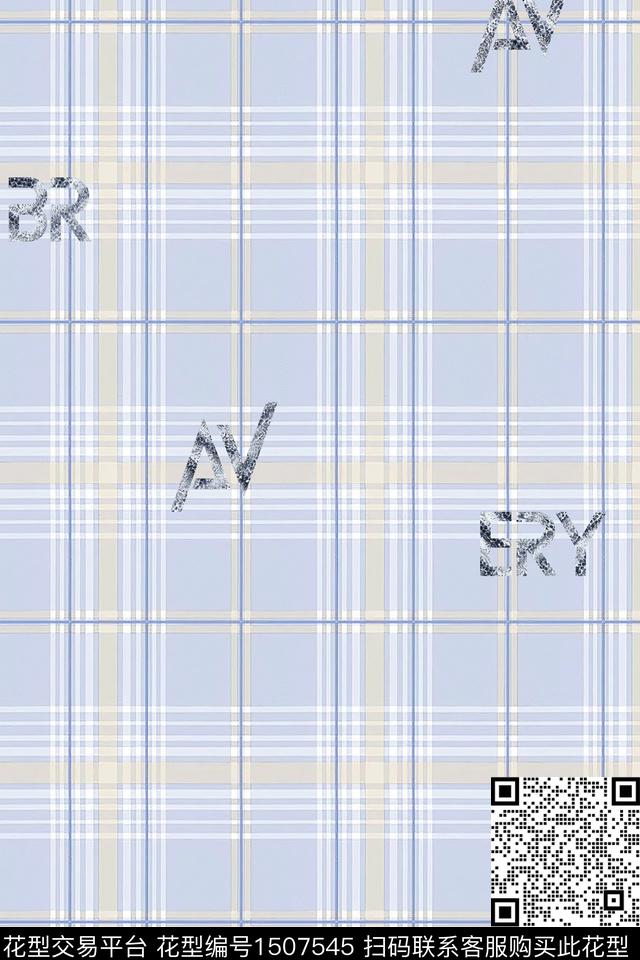 字母格子男装数码印花华亿平台下载（图片编号: 1507545） - 瓦栏（Walan）