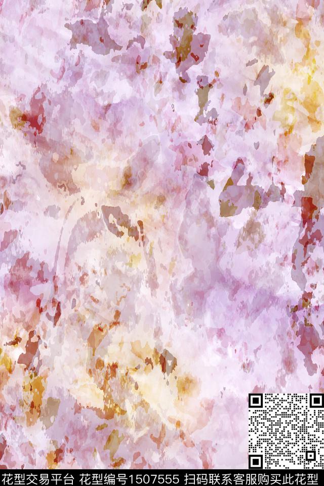 肌理抽象真丝数码印花华亿平台下载（图片编号: 1507555） - 瓦栏（Walan）
