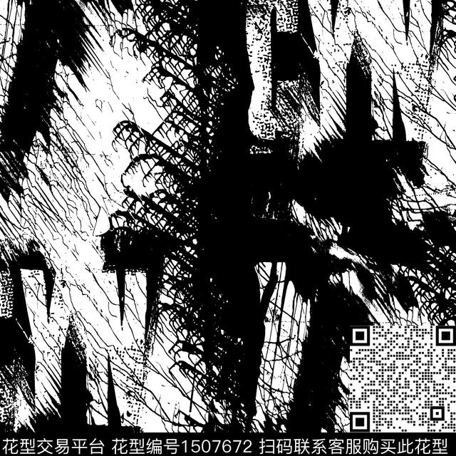 字母肌理黑白华亿平台传统印花华亿平台下载（图片编号: 1507672） - 瓦栏（Walan）