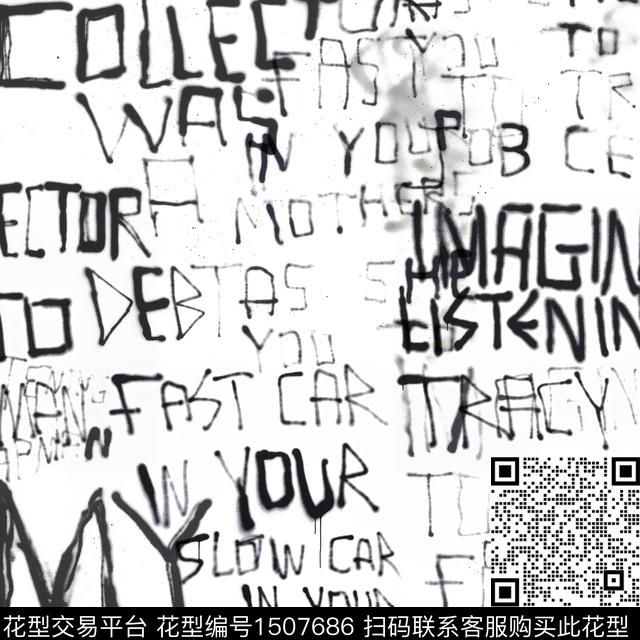 字母ALEXANDERMcQueen大牌风数码印花华亿平台下载（图片编号: 1507686） - 瓦栏（Walan）