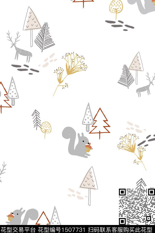 线条动物北欧数码印花华亿平台下载（图片编号: 1507731） - 瓦栏（Walan）