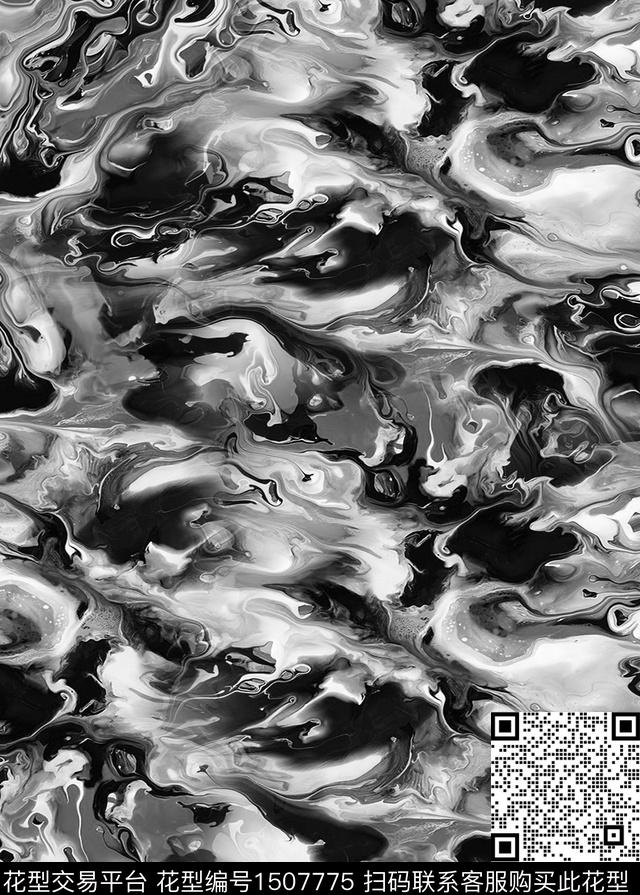 肌理抽象男装抽象数码印花华亿平台下载（图片编号: 1507775） - 瓦栏（Walan）