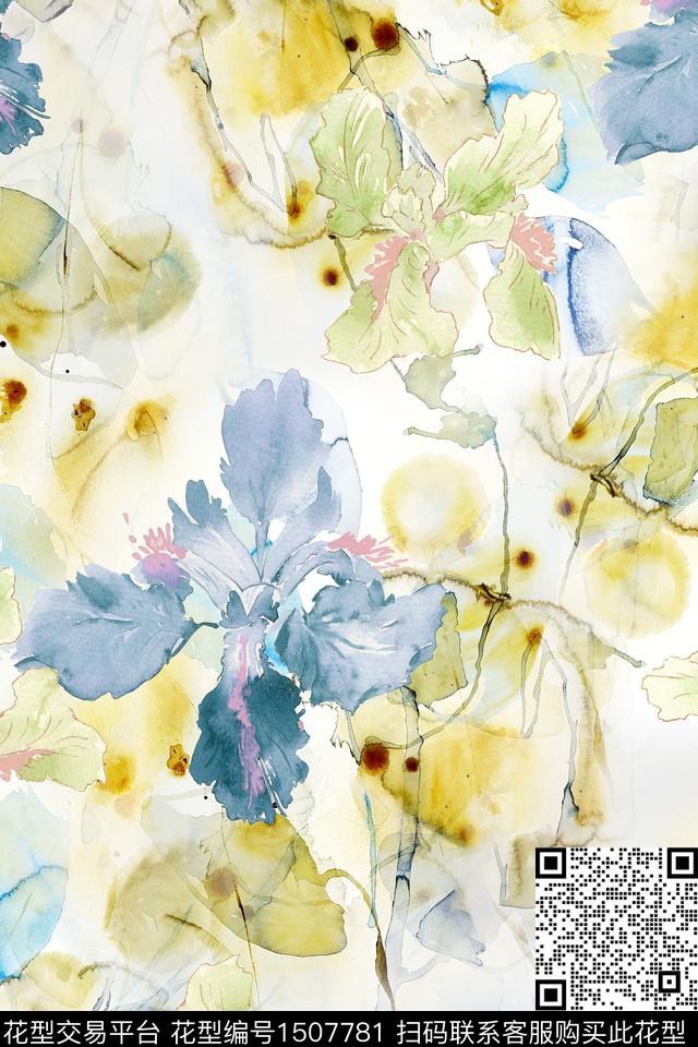 肌理大牌风抽象数码印花华亿平台下载（图片编号: 1507781） - 瓦栏（Walan）