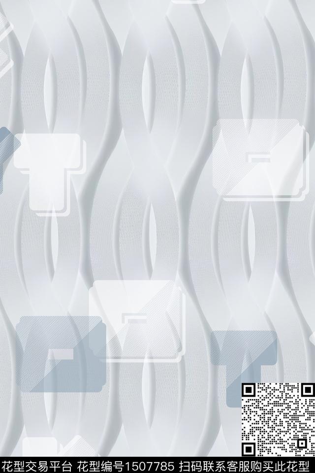 字母几何男装数码印花华亿平台下载（图片编号: 1507785） - 瓦栏（Walan）