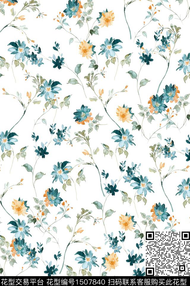 大牌风小清新真丝数码印花华亿平台下载（图片编号: 1507840） - 瓦栏（Walan）