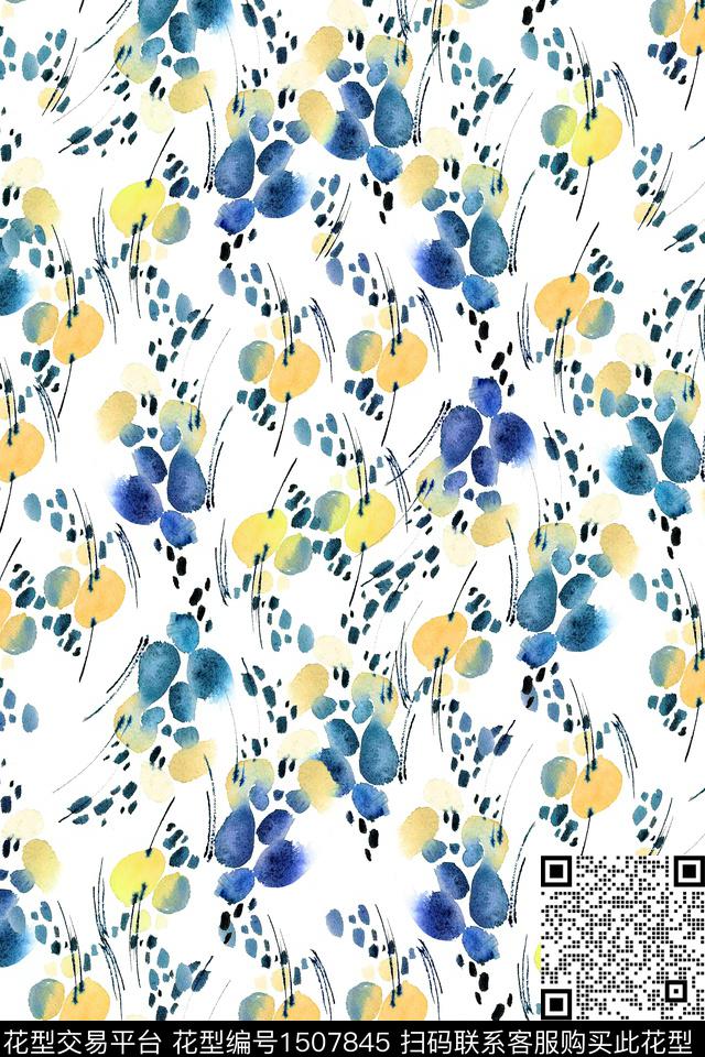 肌理大牌风抽象数码印花华亿平台下载（图片编号: 1507845） - 瓦栏（Walan）