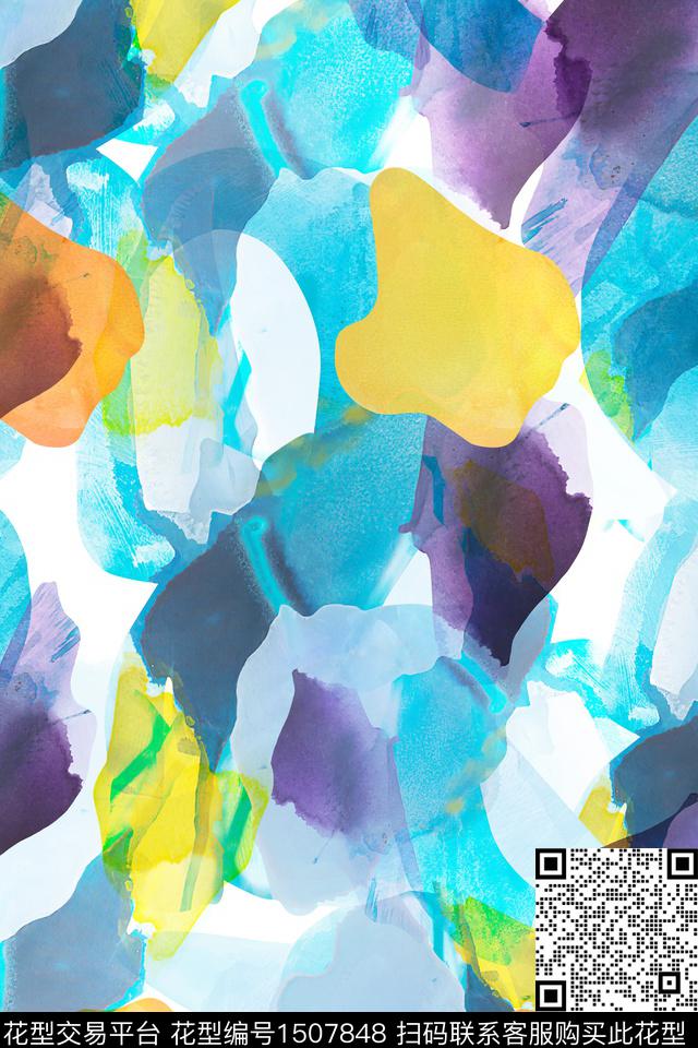 肌理大牌风抽象数码印花华亿平台下载（图片编号: 1507848） - 瓦栏（Walan）