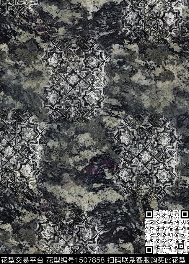 肌理抽象男装抽象传统印花华亿平台下载（图片编号: 1507858） - 瓦栏（Walan）