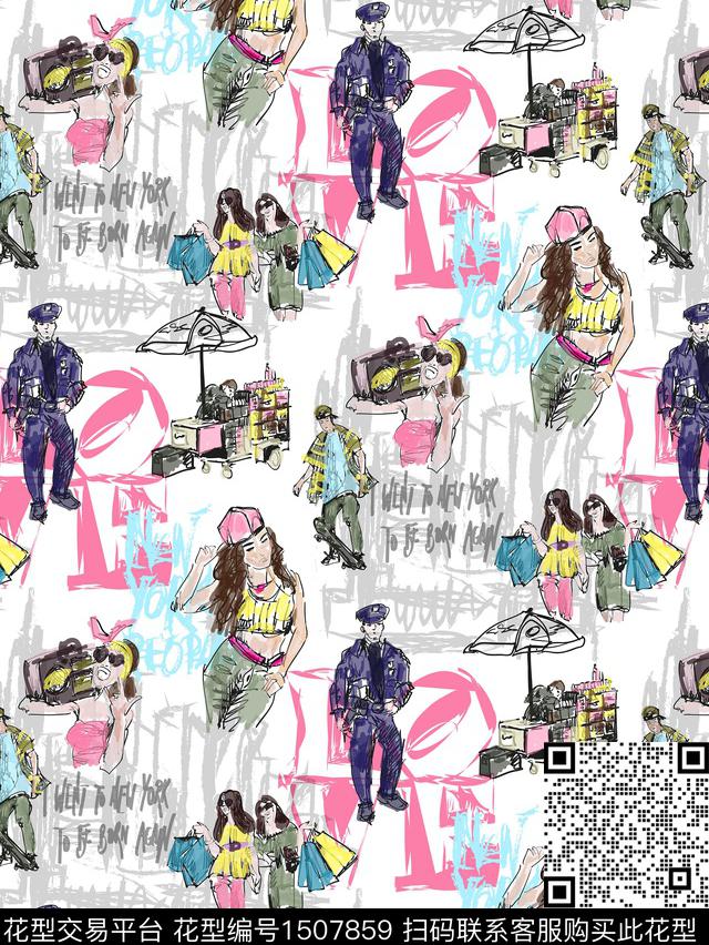 欧洲citylifeConversational数码印花华亿平台下载（图片编号: 1507859） - 瓦栏（Walan）