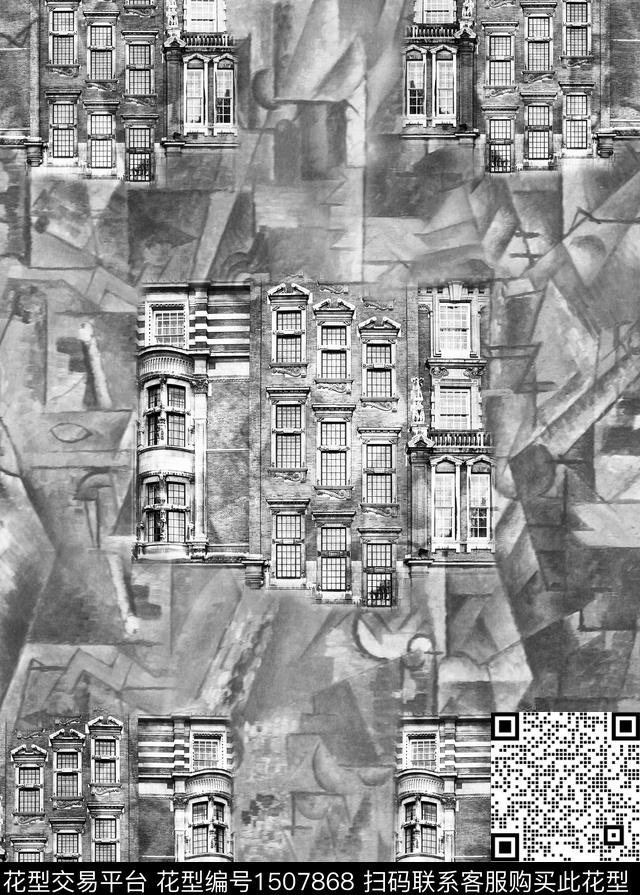 肌理抽象男装抽象数码印花华亿平台下载（图片编号: 1507868） - 瓦栏（Walan）
