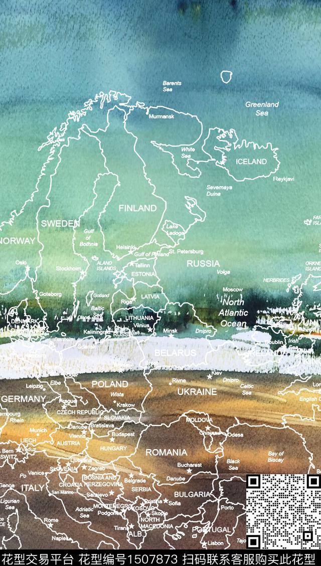 渐变地图羽绒服数码印花华亿平台下载（图片编号: 1507873） - 瓦栏（Walan）