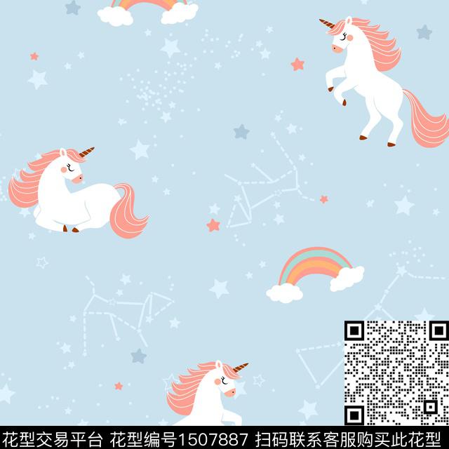 可爱卡通动物头数码印花华亿平台下载（图片编号: 1507887） - 瓦栏（Walan）