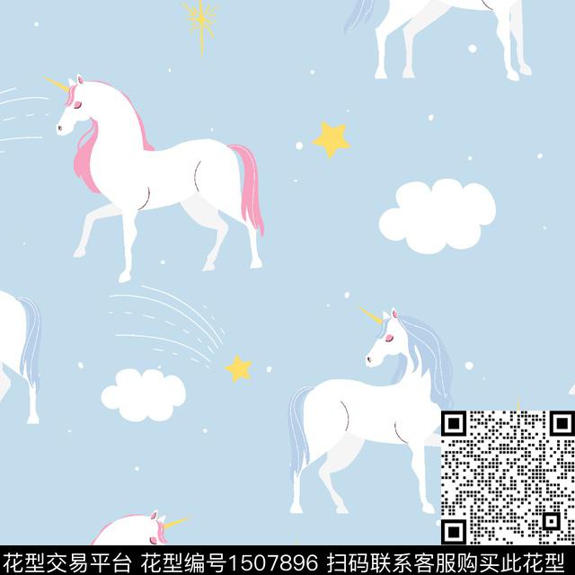 动物头可爱少女数码印花华亿平台下载（图片编号: 1507896） - 瓦栏（Walan）