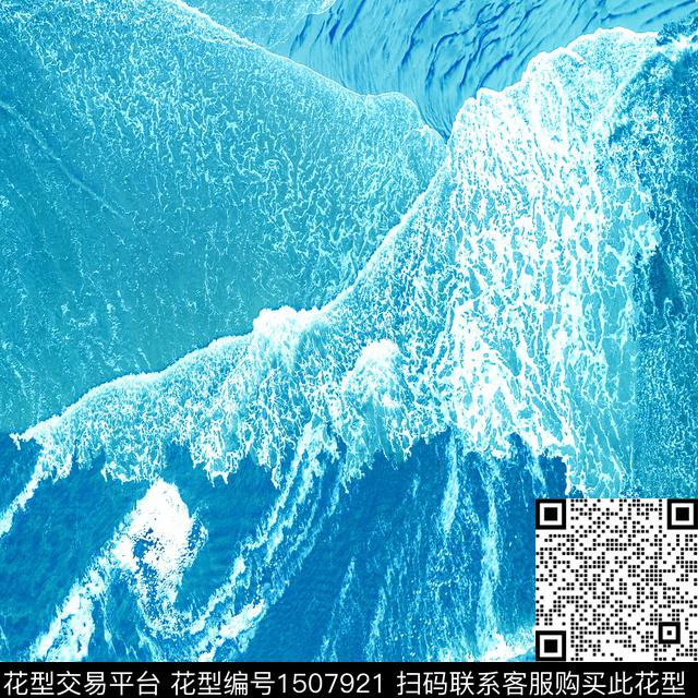 肌理羽绒服海浪数码印花华亿平台下载（图片编号: 1507921） - 瓦栏（Walan）