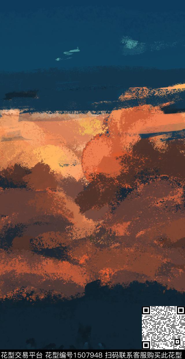 羽绒服天空油画华亿平台数码印花华亿平台下载（图片编号: 1507948） - 瓦栏（Walan）