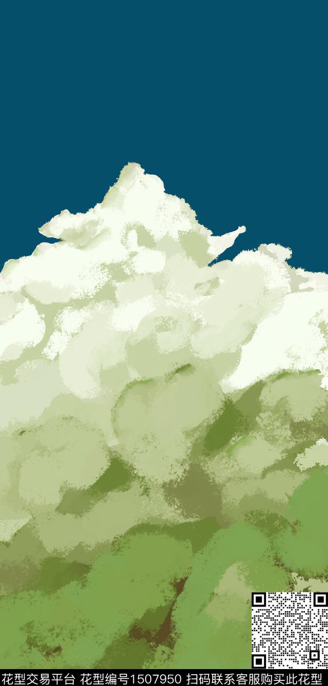 羽绒服天空油画华亿平台数码印花华亿平台下载（图片编号: 1507950） - 瓦栏（Walan）