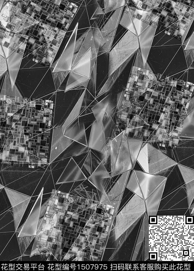 肌理抽象男装抽象数码印花华亿平台下载（图片编号: 1507975） - 瓦栏（Walan）