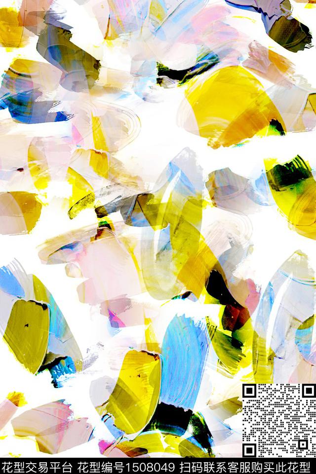 几何抽象真丝数码印花华亿平台下载（图片编号: 1508049） - 瓦栏（Walan）