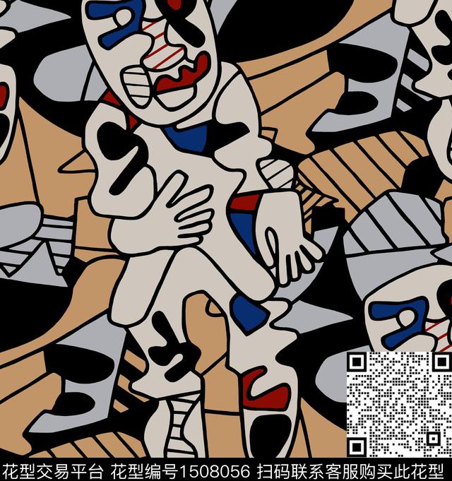 字母迷彩趣味传统印花华亿平台下载（图片编号: 1508056） - 瓦栏（Walan）