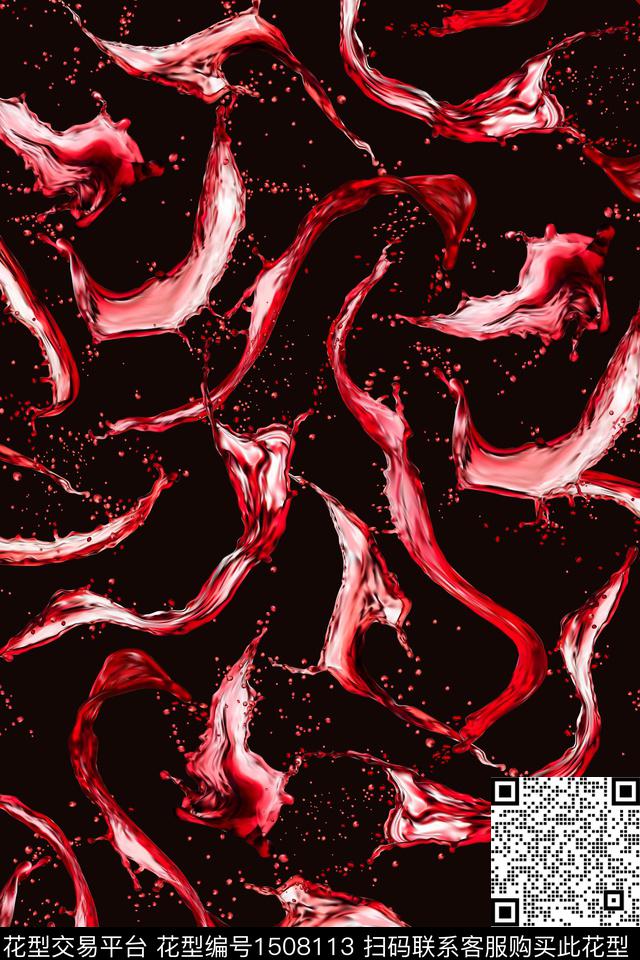 抽象中老年泼墨数码印花华亿平台下载（图片编号: 1508113） - 瓦栏（Walan）