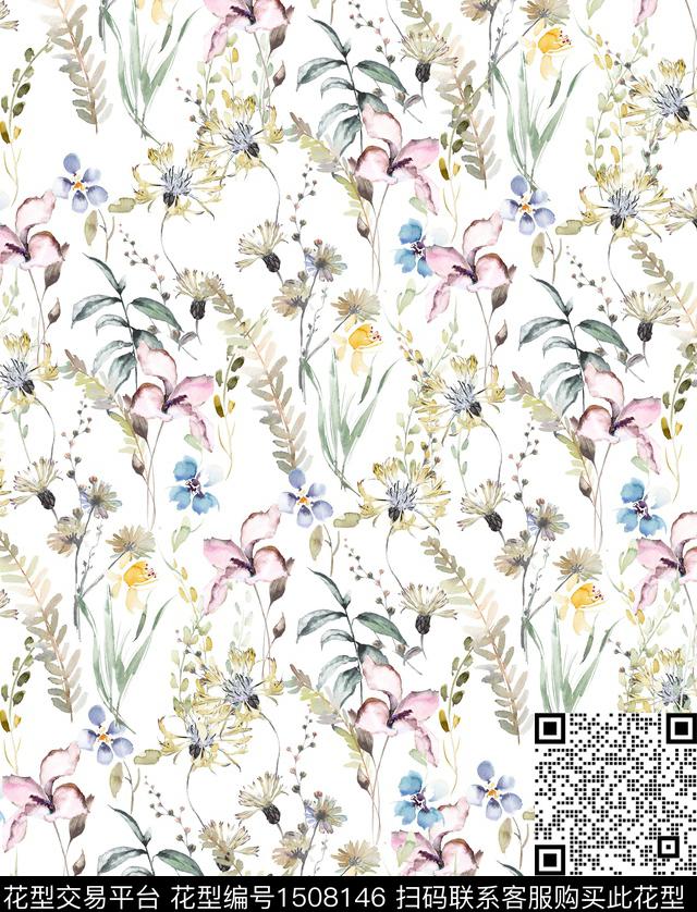 绿植树叶花卉大牌风数码印花华亿平台下载（图片编号: 1508146） - 瓦栏（Walan）