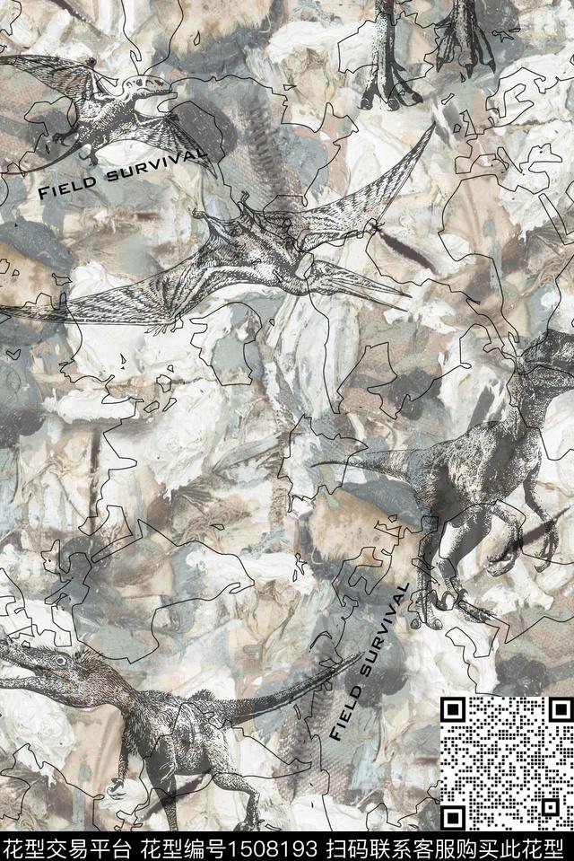恐龙户外冲风衣数码印花华亿平台下载（图片编号: 1508193） - 瓦栏（Walan）