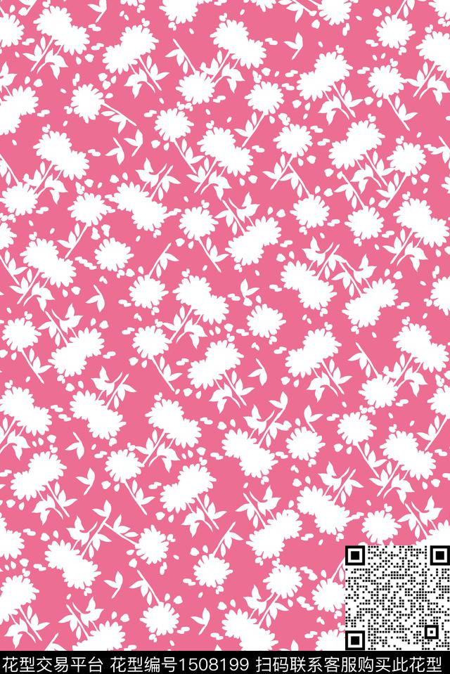 花卉小雏菊年轻女性数码印花华亿平台下载（图片编号: 1508199） - 瓦栏（Walan）