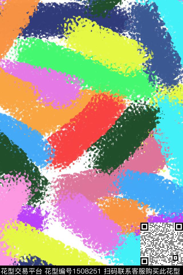 渐变笔触数码印花华亿平台下载（图片编号: 1508251） - 瓦栏（Walan）